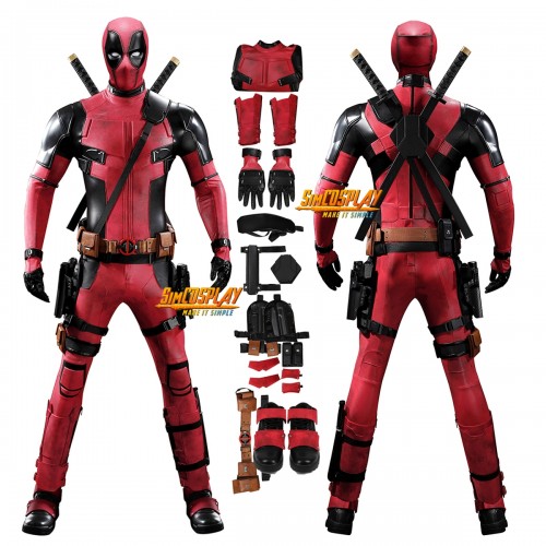 Top Level - 2016 Deadpool Cosplay Costume Classic Movie Edition Red Suit