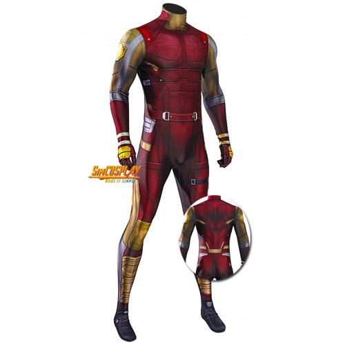 2022 Daredevil Cosplay Costume Red Printed Spandex Suit