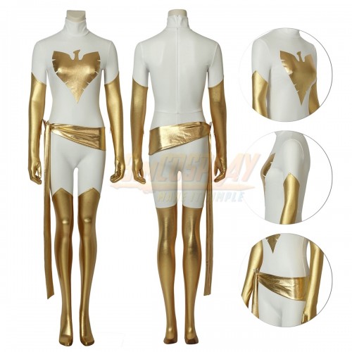 X-Men White Phoenix Jean Grey White and Gold Phoenix Costume Suit