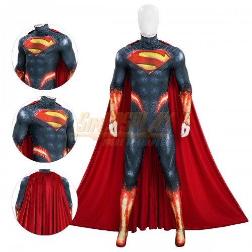 Absolute Clark Kent Cosplay Costumes SuperHero Printed Suit