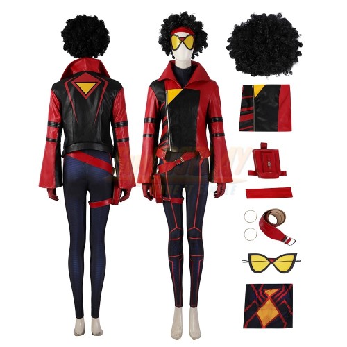 Across The Spider-Verse Spider-Woman Jessica Drew Cosplay Costume With Wig