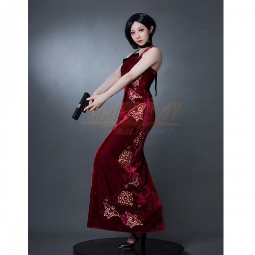 Ada Wong Lunar Qipao Red Outfit Cosplay Costume