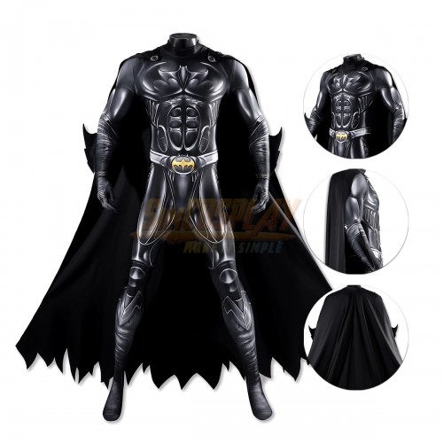 Forever Bruce Wayne Printed Suit Black Cosplay Costume