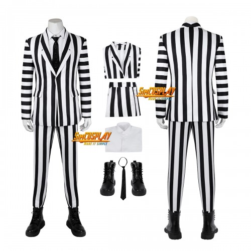 Beetlejuice 2 Classic Zebra Pattern Color Cosplay Costume