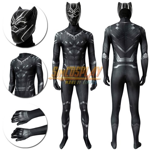 Black Panther Cosplay Costume 3D Printed T'challa Black Panther Cosplay Suit Ver.3