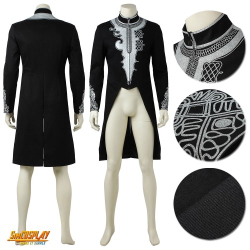 Black Panther Costume Wakanda Royal Cosplay Long Coat Sac4009