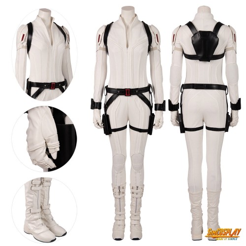 [Clearance] Size S Black Widow White Costumes Natasha Romanoff Cosplay White Suits Top Level