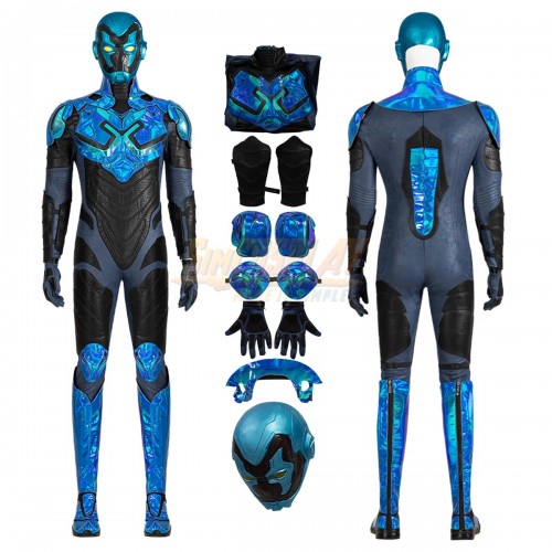 Blue Beetle Jaime Reyes Leather Cosplay Costume Top Level