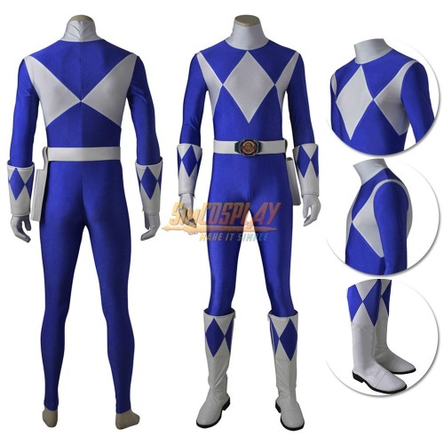 Blue Ranger Costume Mighty Morphin Power Rangers Billy Cranston Cosplay Suit