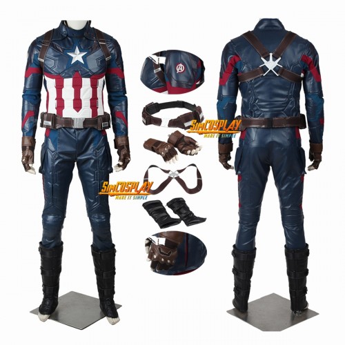 Captain America Civil War Steve Rogers Cosplay Costume Ver.2