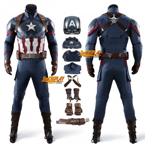 Captain America Cosplay Costume Avengers Endgame Suit Hardcore Top Level