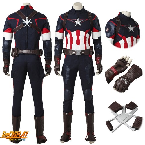 Captain America Costume Age of Ultron Cosplay Suit Classic Edition