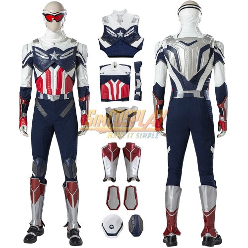 Captain America The Falcon Sam Wilson Cosplay Costumes Top Level
