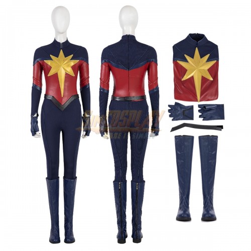 Captain Marvel 2 Big Star Cosplay Costume Carol Danvers Halloween Leather Suit Ver.2