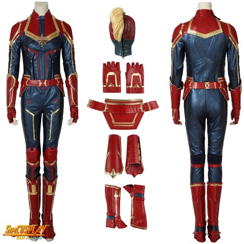 Captain Marvel Carol Danvers Costume Dark Color and Shoes Cover Cosplay Edition