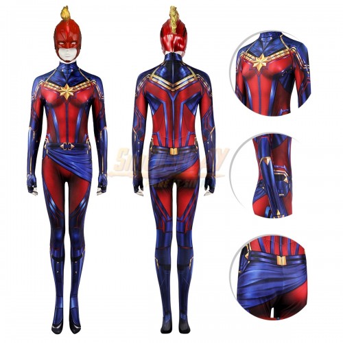 Captain Marvel Carol Danvers HD Printed Cosplay Suit