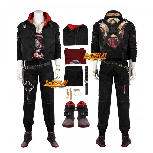 2077 Jackie Welles Cosplay Costume Leather Suit