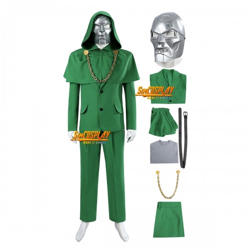 Doctor Doom Cosplay Costume Avengers Doomsday New Green Suit