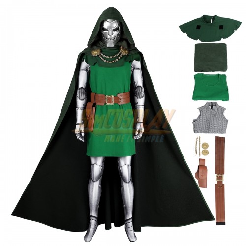 Ver.2 - Doctor Doom Green Cosplay Costume Dr. Doom Comic Look Suit