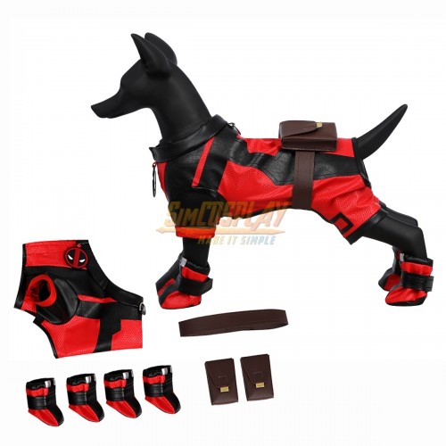 Dogpool Puppy Halloween Suit Deadpool Dog Cosplay Suit V2