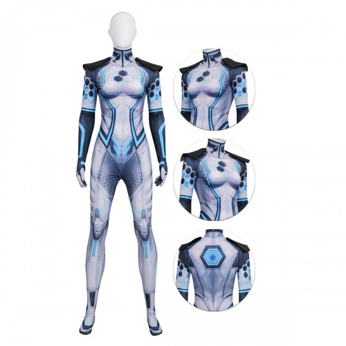 Spandex Printed - Fantastic 4 Invisible Woman Future Foundation Suit Printed Cosplay Costume