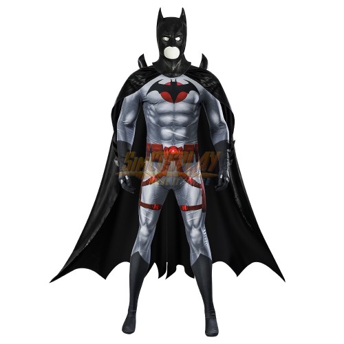 Flashpoint Batman Cosplay Costume Printed Cosplay Suit With Cowl