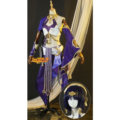 Genshin Impact Candace Cosplay Costume Purple Suit Deluxe