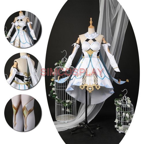 Genshin Impact Lumine Cosplay Costume Lumine White Skirt