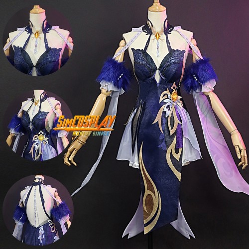Genshin Ningguang Cosplay Costume Orchid's Evening Gown Skin Cosplay Suit
