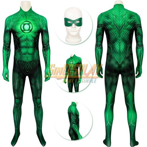 Green Lantern Cosplay Costume SuperHero Hal Jordan Spandex Printed Suit
