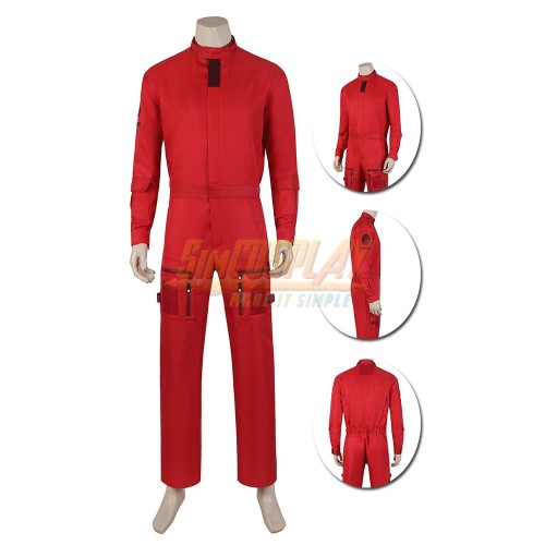 Guardians 3 Peter Quill Red Orange Cosplay Jumpsuit