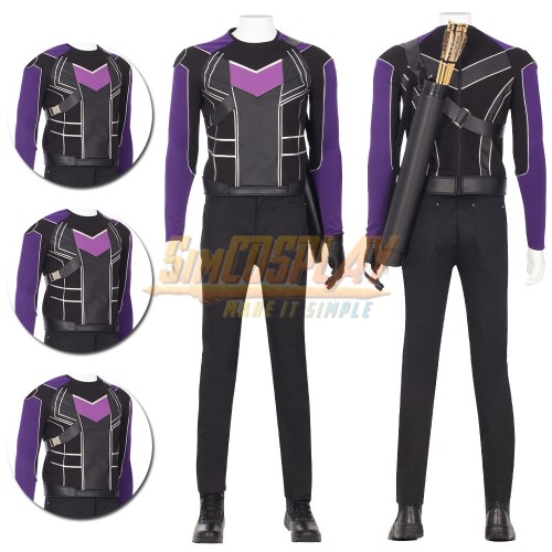 Hawkeye Clint Barton Cosplay Costumes Purple Suit