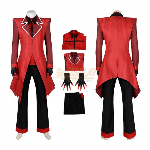 Hazbin Hotel Alastor Cosplay Costume Red Suit For Halloween