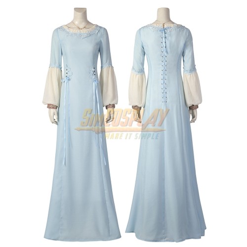 House of Dragon Young Alicent Hightower Cosplay Costume Light Blue Dress