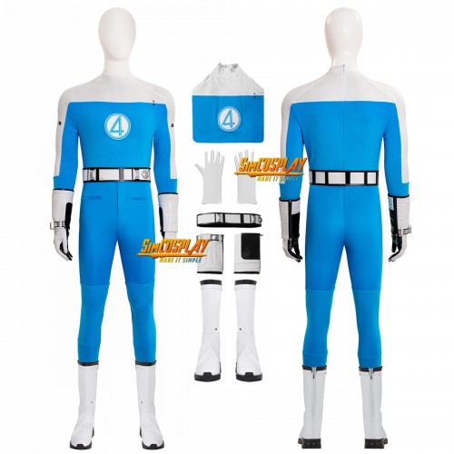 Ver.2 - Human Torch Johnny Storm Cosplay Costumes The Fantastic Four Suit