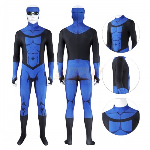 Invincible S3 Mark Grayson Blue Suit Printed Cosplay Costume