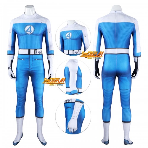 Spandex Printed - Johnny Storm Human Torch Cosplay Costume The Fantastic Four Printed Suit
