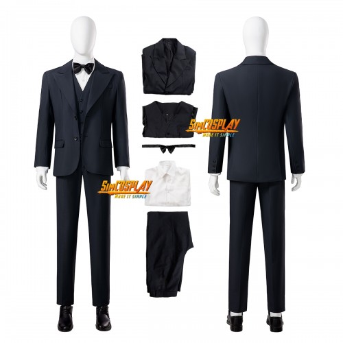 Joker 2 Black Cosplay Costume Arthur Fleck Pure Black Suit