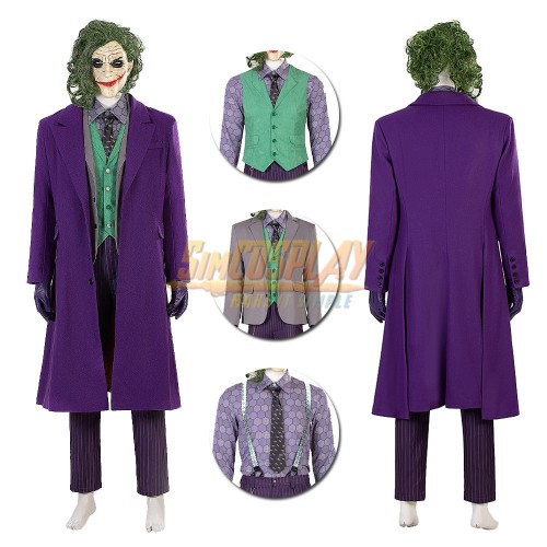 Joker Dark Knight Cosplay Costumes Purple Cosplay Suit With Mask