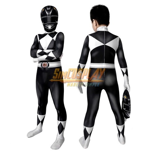 Kids Black Ranger Cosplay Suit 3D Spandex Costume Christmas Gifts for Children