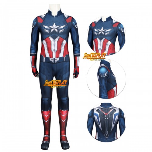 Kids Captain America Brave New World Cosplay Costume Printed Suit