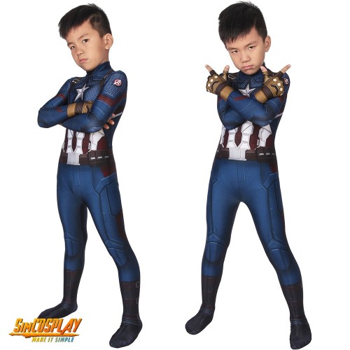 Kids Captain America Cosplay Costume Spandex Cosplay Suits For Children SKD19024