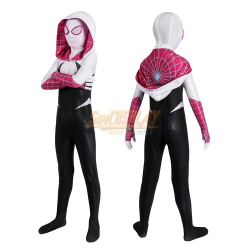 Kids Gwen Stacy Suit Cosplay Costume Spider Man Into The Spider Verse
