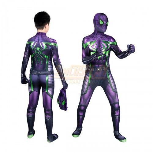 Kids Halloween Gift Spiderman Miles Morales Purple Reign Cosplay Suit