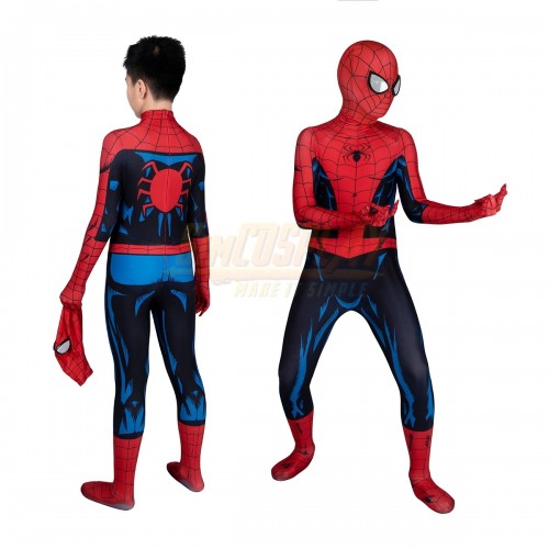 Kids Halloween Spiderman Vintage Comic Book Cosplay Suit