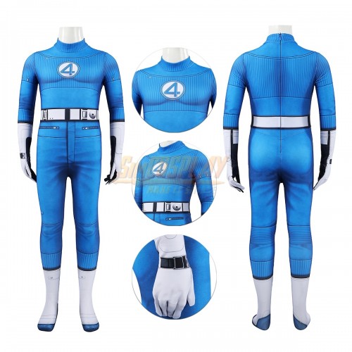 Kids Mister Fantastic Reed Richards Cosplay Suit Halloween Children Costumes