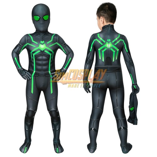 Kids Spider-man Big Time Suit Printed Cosplay Stealth Halloween Costume For Children