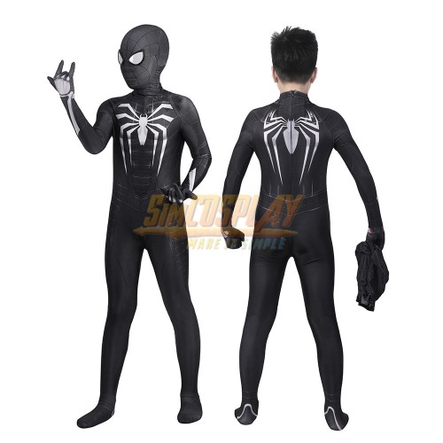 Kids Spiderman Symbiote Black Cosplay Suit Miles Morales PS5 Edition