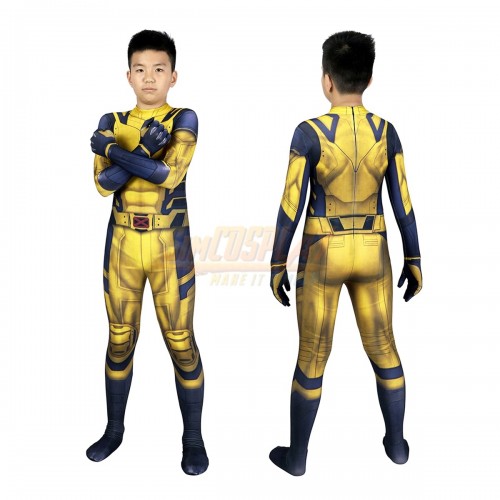Kids Wolverine Cosplay Costume Deadpool 3 Wolverine Printed Suit