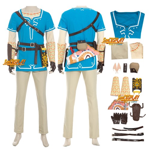 Link Cosplay Costume The Legend of Zelda Breath of the Wild 2 Champion's Tunic Cosplay Suit